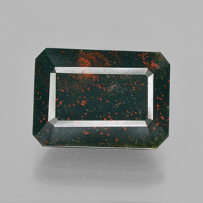 Héliotrope vert naturelle taille émeraude, 9,73 ct, opaque