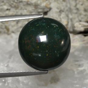 Héliotrope vert naturelle coupe roude, 11,27 ct, opaque