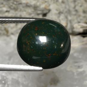 Héliotrope vert naturelle coupe roude, 11,27 ct, opaque