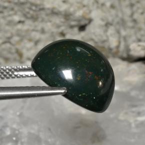 Héliotrope vert naturelle coupe roude, 11,27 ct, opaque