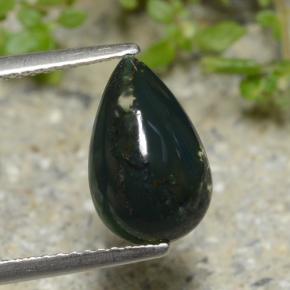 Pierre de sang Vert naturelle En forme de poire, 2.10 ct, Opaque
