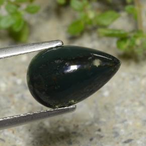 Pierre de sang Vert naturelle En forme de poire, 2.10 ct, Opaque