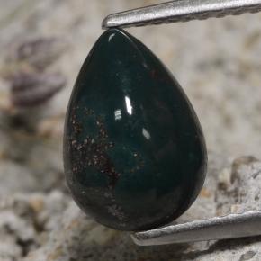 Héliotrope vert naturelle en forme de poire, 1,79 ct, opaque