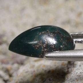 Héliotrope vert naturelle en forme de poire, 1,79 ct, opaque