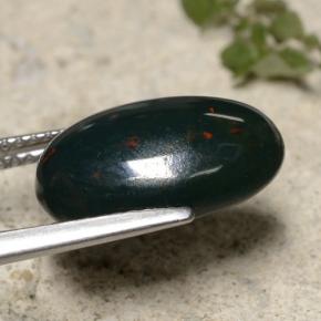 Héliotrope vert naturelle coupe ovale, 5,49 ct, opaque