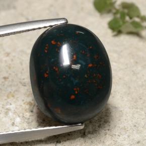 Héliotrope vert naturelle coupe ovale, 12,57 ct, opaque