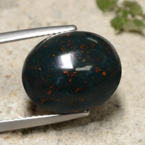 Héliotrope vert naturelle coupe ovale, 12,57 ct, opaque