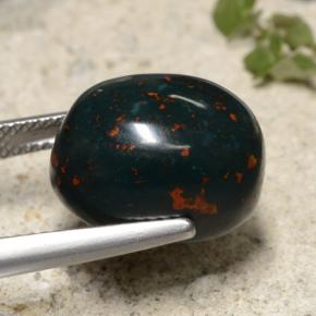 Héliotrope vert naturelle coupe ovale, 12,57 ct, opaque