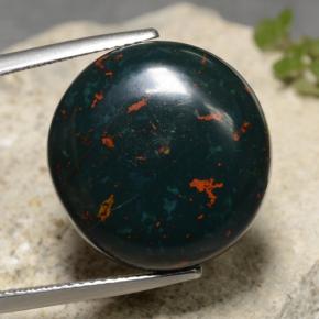 Héliotrope vert naturelle coupe ovale, 19,71 ct, opaque