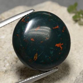 Héliotrope vert naturelle coupe ovale, 19,71 ct, opaque