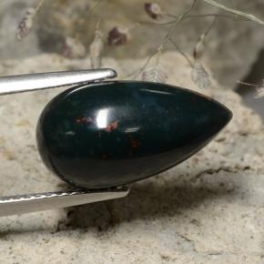 Héliotrope vert naturelle en forme de poire, 5,92 ct, opaque