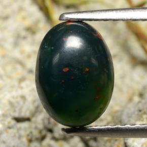 Héliotrope vert naturelle coupe ovale, 1,80 ct, opaque