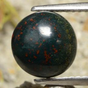 Héliotrope vert naturelle coupe roude, 2,69 ct, opaque