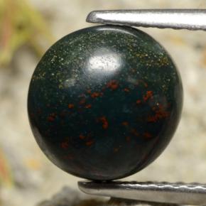 Héliotrope vert naturelle coupe roude, 2,69 ct, opaque