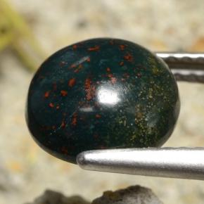 Héliotrope vert naturelle coupe roude, 2,69 ct, opaque