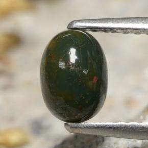 Pierre de sang Vert naturelle Coupe ovale, 0.83 ct, Opaque