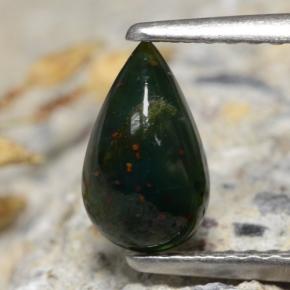 Héliotrope vert naturelle en forme de poire, 0,83 ct, opaque