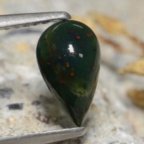 Héliotrope vert naturelle en forme de poire, 0,83 ct, opaque