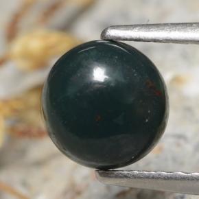 Héliotrope vert naturelle coupe roude, 0,84 ct, opaque