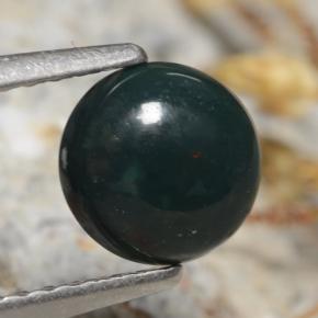 Héliotrope vert naturelle coupe roude, 0,84 ct, opaque