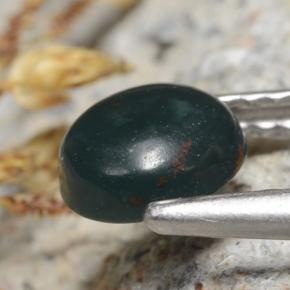 Héliotrope vert naturelle coupe roude, 0,84 ct, opaque
