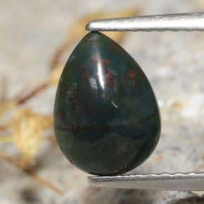 Héliotrope vert naturelle en forme de poire, 1,26 ct, opaque