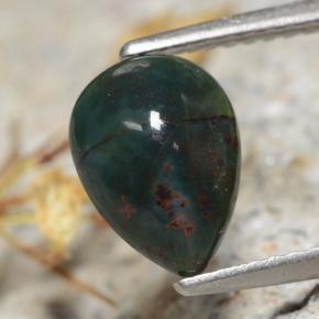 Héliotrope vert naturelle en forme de poire, 1,26 ct, opaque