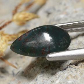Héliotrope vert naturelle en forme de poire, 1,26 ct, opaque