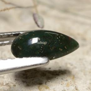 Pierre de sang Vert naturelle En forme de poire, 0.49 ct, Opaque