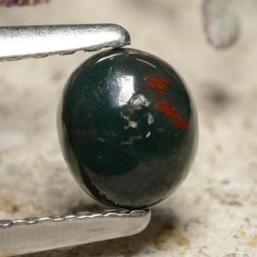 Héliotrope vert naturelle coupe ovale, 0,43 ct, opaque