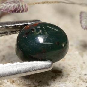Héliotrope vert naturelle coupe ovale, 0,43 ct, opaque