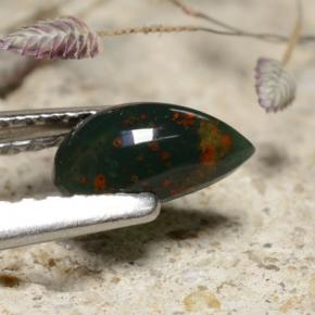 Pierre de sang Vert naturelle En forme de poire, 0.44 ct, Opaque