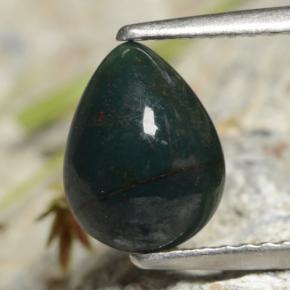 Héliotrope vert naturelle en forme de poire, 1,45 ct, opaque