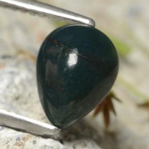 Héliotrope vert naturelle en forme de poire, 1,45 ct, opaque