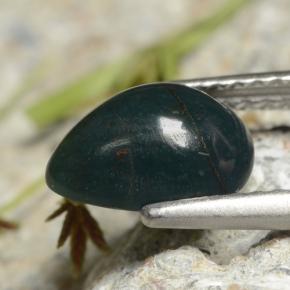 Héliotrope vert naturelle en forme de poire, 1,45 ct, opaque