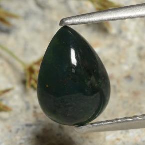 Pierre de sang Vert naturelle En forme de poire, 1.18 ct, Opaque