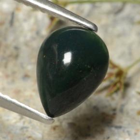 Pierre de sang Vert naturelle En forme de poire, 1.18 ct, Opaque