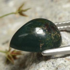 Pierre de sang Vert foncé naturelle En forme de poire, 3.37 ct, Opaque