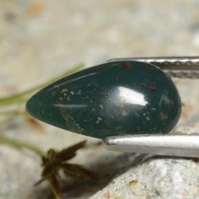 Héliotrope vert naturelle en forme de poire, 1,92 ct, opaque
