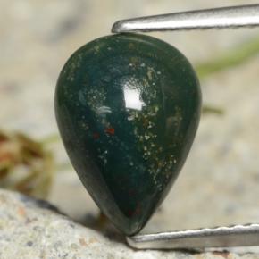 Pierre de sang Vert naturelle En forme de poire, 1.81 ct, Opaque
