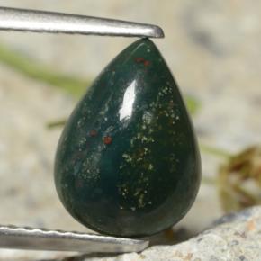 Pierre de sang Vert naturelle En forme de poire, 1.81 ct, Opaque