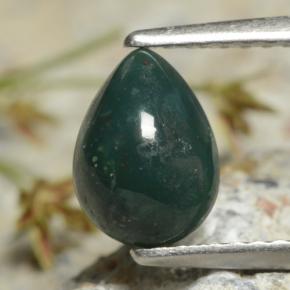 Pierre de sang Vert naturelle En forme de poire, 1.09 ct, Opaque