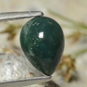 Pierre de sang Vert naturelle En forme de poire, 1.09 ct, Opaque