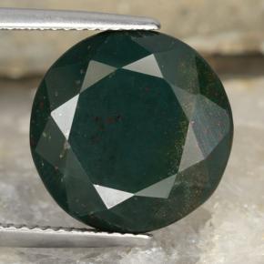Pierre de sang Vert foncé naturelle Coupe roude, 11.25 ct, Opaque