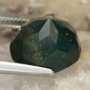 Héliotrope vert naturelle coupe roude, 12,39 ct, opaque