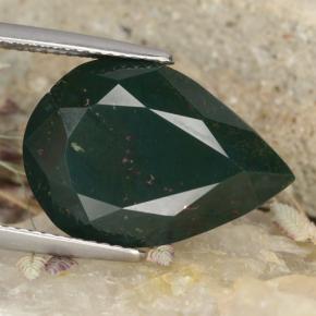 Héliotrope vert naturelle en forme de poire, 10,25 ct, opaque