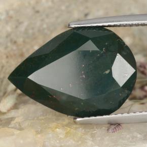 Héliotrope vert naturelle en forme de poire, 10,25 ct, opaque