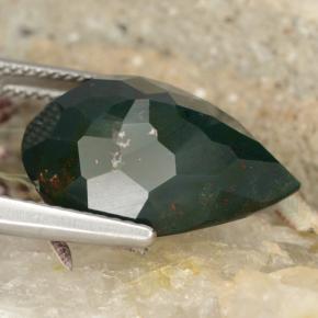 Héliotrope vert naturelle en forme de poire, 10,25 ct, opaque