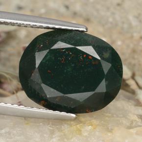 Héliotrope vert naturelle coupe ovale, 8,22 ct, opaque