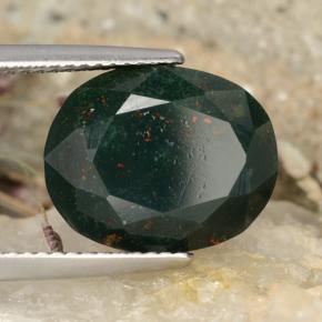 Héliotrope vert naturelle coupe ovale, 8,22 ct, opaque
